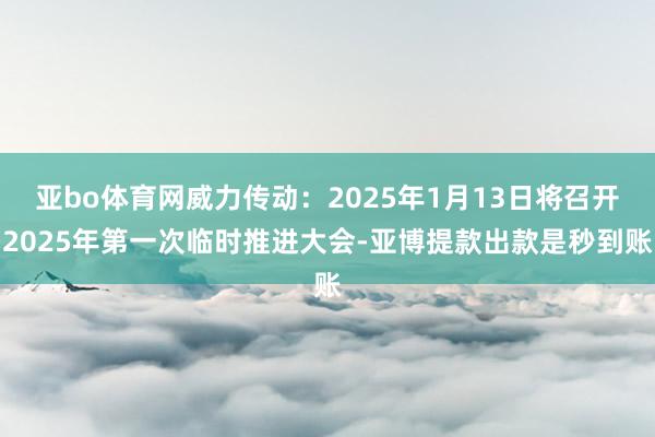 亚bo体育网威力传动：2025年1月13日将召开2025年第一次临时推进大会-亚博提款出款是秒到账
