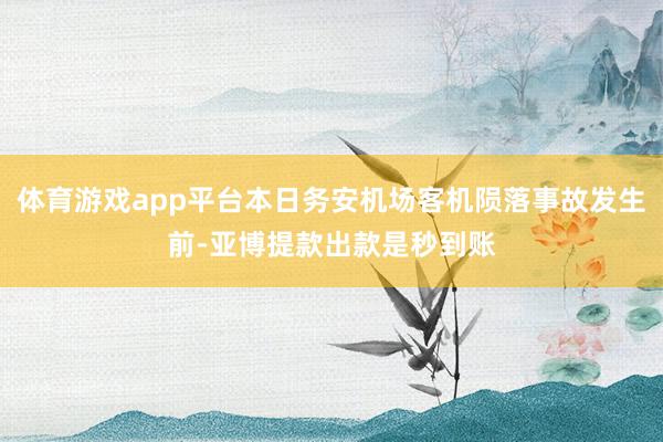 体育游戏app平台本日务安机场客机陨落事故发生前-亚博提款出款是秒到账