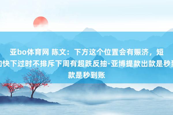 亚bo体育网 陈文:下方这个位置会有赈济,短线加快下过时不排斥下周有超跌反抽-亚博提款出款是秒到账