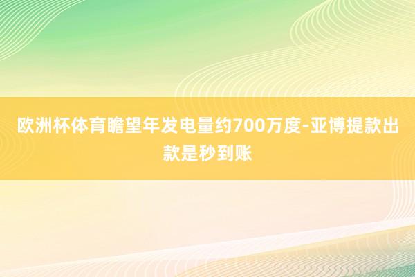 欧洲杯体育瞻望年发电量约700万度-亚博提款出款是秒到账