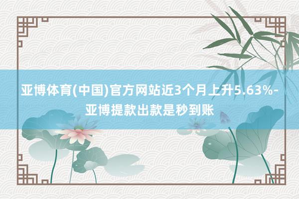 亚博体育(中国)官方网站近3个月上升5.63%-亚博提款出款是秒到账