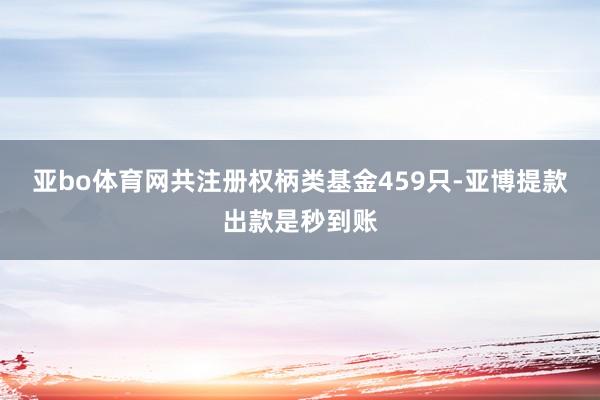 亚bo体育网共注册权柄类基金459只-亚博提款出款是秒到账