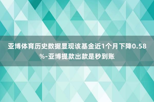 亚博体育历史数据显现该基金近1个月下降0.58%-亚博提款出款是秒到账