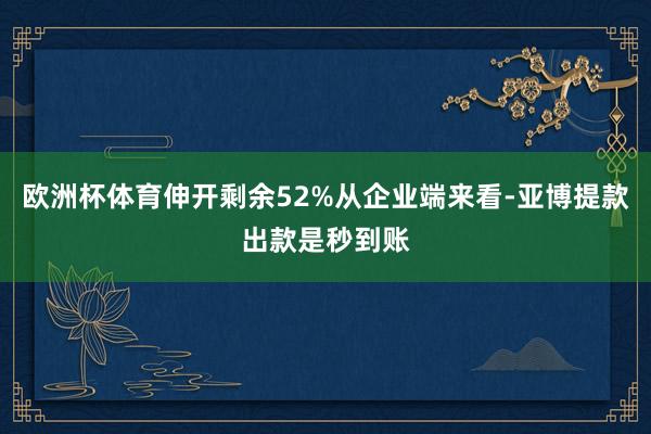 欧洲杯体育伸开剩余52%从企业端来看-亚博提款出款是秒到账